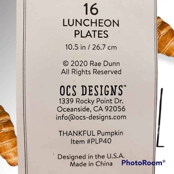 🆕️ NWT 2020 Rae Dunn THANKFUL 🎃 16 Paper Plates packed in original plastic - Picture 5 of 6